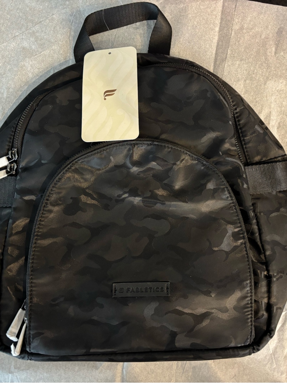 Fabletics Downtown Black Camouflage Nylon Backpack - Picture 3 of 9